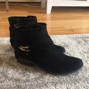 Black suede booties